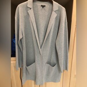 Talbots Plus Light Gray Knit Cardigan Sweater